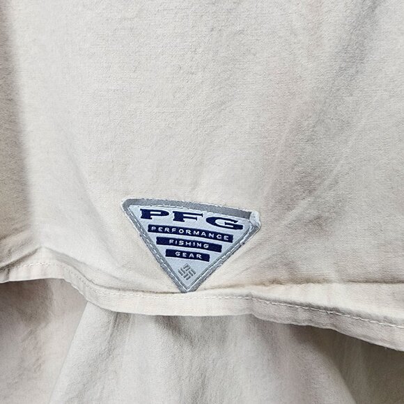 Columbia PFG Mens Fishing Shirt Size 2XT 100%‎ Cotton Beige - Picture 6 of 9